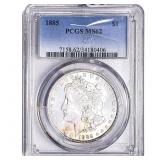 1885 Morgan Silver Dollar PCGS MS62