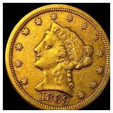 1869-S Gold $2.50 Liberty Head Quarter Eagle NEARL