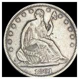 1861 Seated Liberty Half Dollar CLOSELY  UNCIRCUL