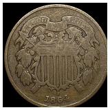 1864 Two-Cent Piece NICELY CIRCULATED