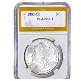 1882-CC Morgan Silver Dollar PGA MS63