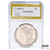 1921-D Morgan Silver Dollar PGA MS64
