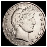 1911-D Silver Barber Half Dollar CLOSELY UNCIRCULA