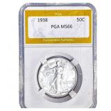 1938 Walking Liberty Half Dollar PGA MS66