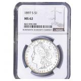 1897-S Morgan Silver Dollar NGC MS62