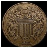 1871 Bronze Two-Cent Piece LIGHTLY CIRCULATED