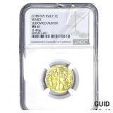 Italy, Venice 1789-97 1 Gold Zecchino NGC MS61