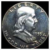 1955 Silver Half Dollar Franklin SUPERB GEM BU