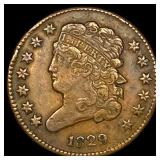 1829 Classic Head Half Cent ABOUT  UNCIRCULATED