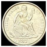 1874 Arrows Seated Liberty Silver Dime  CLOSELY U