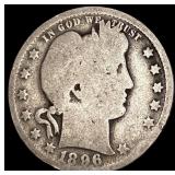 1896-O Silver Barber Quarter NICELY CIRCULATED