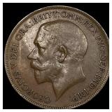 1922 Great Britain One Penny - George V NEARLY UNC