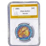 1881 Capped Bust Half Dollar PGA AU53+ Monster
