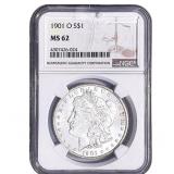 1901-O Morgan Silver Dollar NGC MS62
