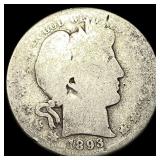 1893 Silver Barber Quarter NICELY CIRCULATED