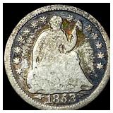 1853 Arrows Seated Liberty Half Dime NICELY CIRCUL