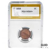 1858 Flying Eagle Cent PGA MS64+