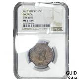 1915 Mexico Copper 10C Oaxaca 7th Bust NGC MS61 BN