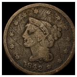1842 Braided Hair Large Cent NICELY CIRCULATED