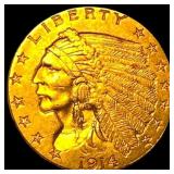 1914 Indian Head $2.50 Gold Quarter Eagle UNCIRCUL