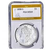 1898-S Morgan Silver Dollar PGA MS64