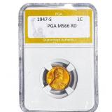 1947-S Wheat Cent PGA MS66 RD
