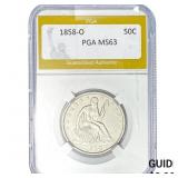 1858-O Seated Liberty Half Dollar PGA MS63