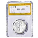 1945 Walking Liberty Half Dollar PGA MS66