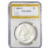 1884-O Morgan Silver Dollar PGA MS63