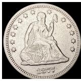 1877-S Silver Seated Liberty Quarter ABOUT UNCIRCU