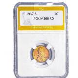 1937-S Wheat Cent PGA MS66 RD
