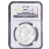 1879 Morgan Silver Dollar NGC MS61
