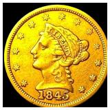 1845 $2.5 Liberty Head Quarter Eagle CLOSELY UNCIR
