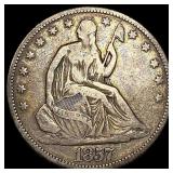 1857 Seated Liberty Half Dollar LIGHTLY  CIRCULAT