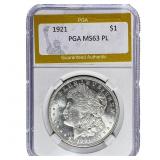 1921 Morgan Silver Dollar PGA MS63 PL