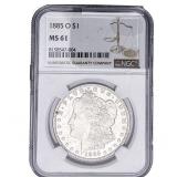 1885-O Morgan Silver Dollar NGC MS61