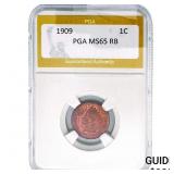 1909 Indian Head Cent PGA MS65 RB