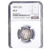 1896-S Barber Quarter NGC AG3