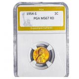 1954-S Wheat Cent PGA MS67 RD
