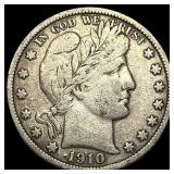 1910-S Silver Barber Half Dollar LIGHTLY  CIRCULA
