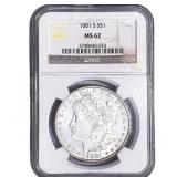 1881-S Morgan Silver Dollar NGC MS62