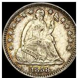 1858 Silver Seated Liberty Half Dime CLOSELY  UNC