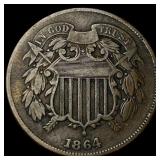 1864 Copper Two-Cent Piece NEARLY UNCIRCULATED