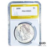 1890 Morgan Silver Dollar PGA MS65