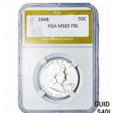 1948 Franklin Half Dollar PGA MS65 FBL