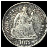 1873-S Silver Seated Liberty Half Dime  CLOSELY U