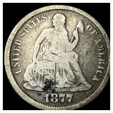 1877-CC Silver Dime NICELY CIRCULATED