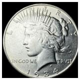 1934-S Silver Peace Dollar NEARLY UNCIRCULATED
