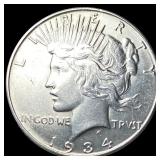 1934-D Silver Peace Dollar CHOICE AU