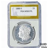 1880-S Morgan Silver Dollar PGA MS63 PL
